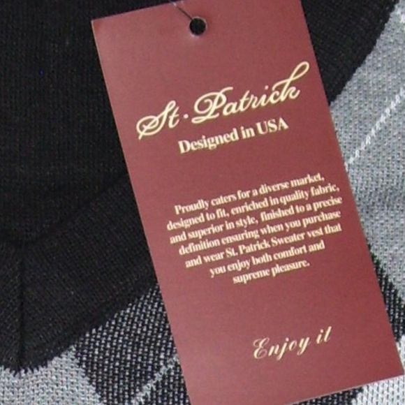 2X Mens V Neck Black Argyle Sweater Vest 2XL XXL - Picture 3 of 5